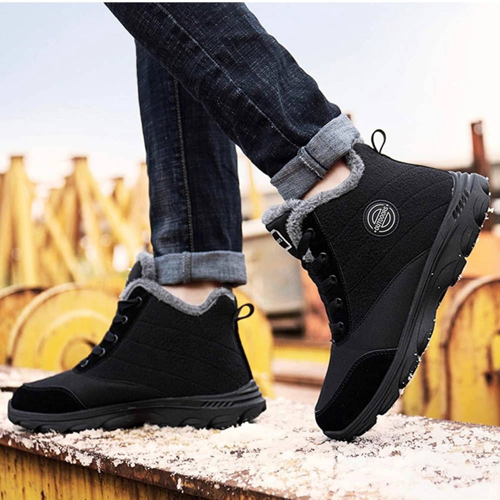 BenSorts Womens Snow Boots Fur Lined Anti-Slip Warm Winter Boots Outdoor Ankle B